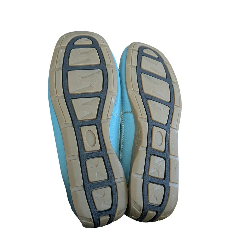 Giorgio Brutini Mens 12 M Sky Blue Leather Penny Loafers Drivers 016-8134 Brazil